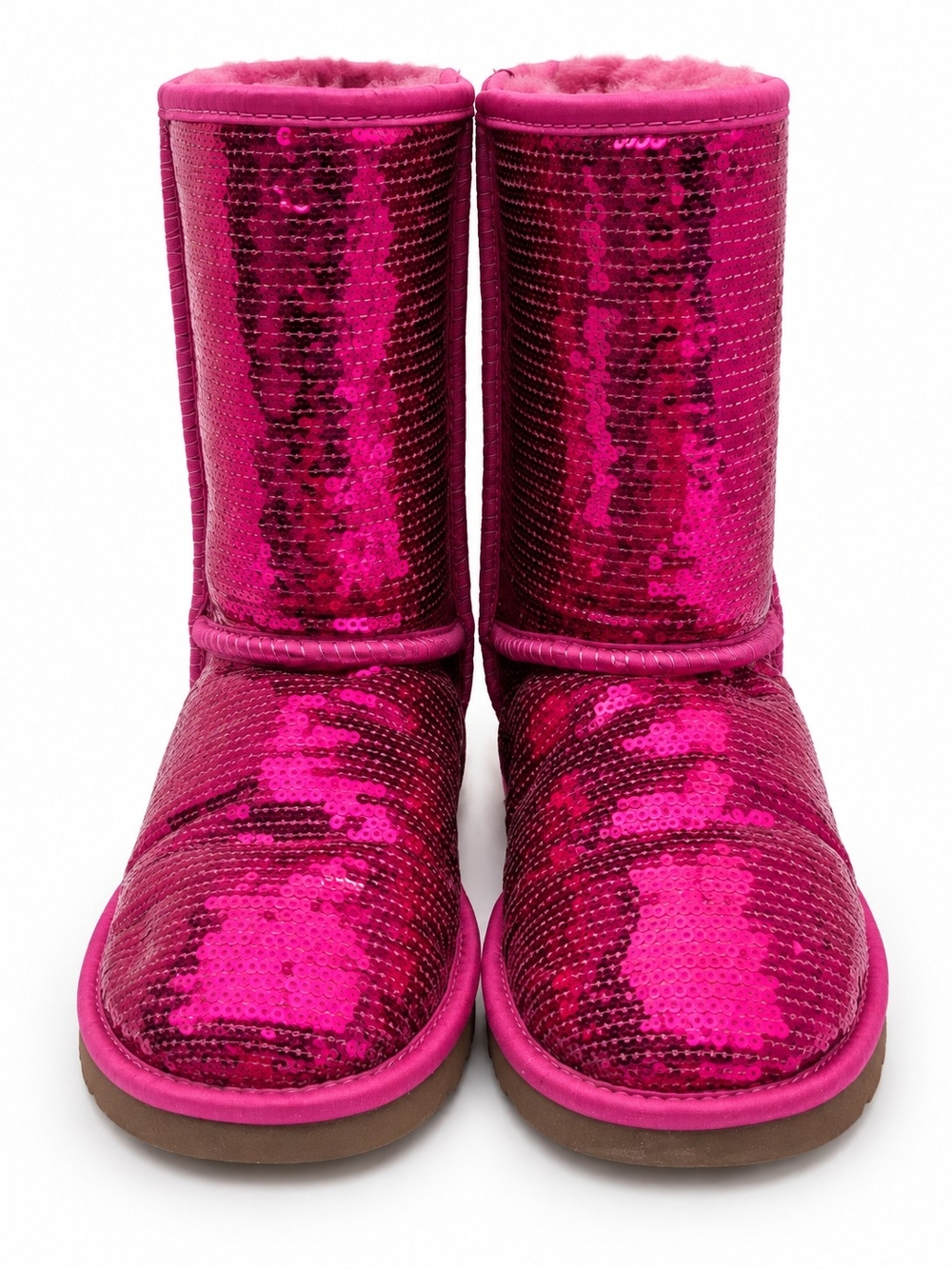 UGG Limited Edition Hot Pink Sequin Boots Women’s Size 7 NWOT